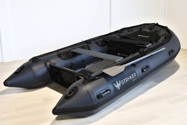 grey inflatable boat with EVA foam on aluminum floor