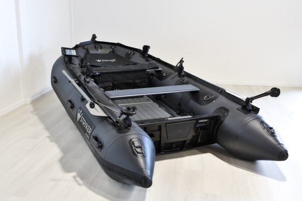 grey inflatable boat with EVA foam on aluminum floor