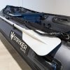 grey inflatable boat in showroom with new Stryker Logo 2024