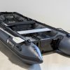 grey inflatable boat in showroom with new Stryker Logo 2024