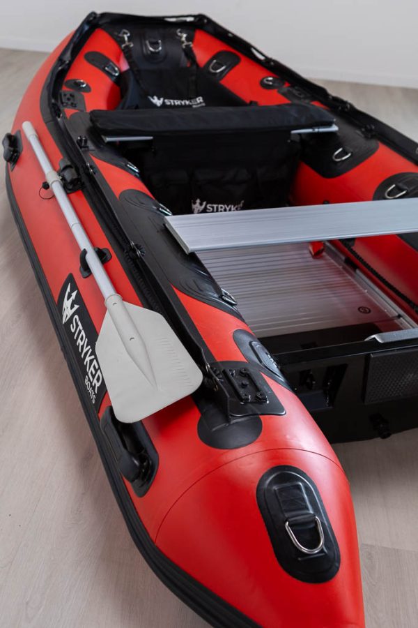 view of interior on red inflatable boat