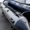 storm grey rigid hull rib inflatable boat with 20" aluminum transom outside Stryker Boats head office