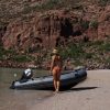 inflatable boat on the shoreline