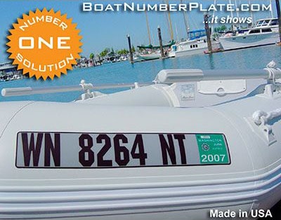 Boat Number Registration Plates for Inflatable Boats