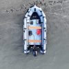 grey inflatable jet boat on the rivers of British Columbia Canada