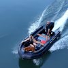 black inflatable jet boat with mercury outboard from beautiful British Columbia