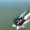 black inflatable jet boat with mercury outboard from beautiful British Columbia