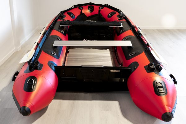 Red and black Stryker Inflatable Boat with inflatable keel