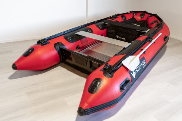 Red and black Stryker Inflatable Boat with inflatable keel